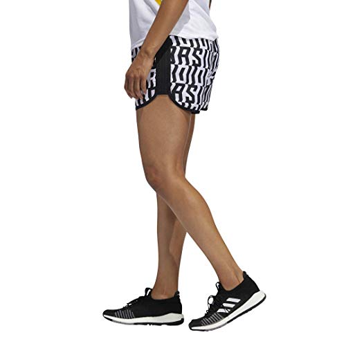 adidas Marathon 20 TKO - Pantalones Cortos para Mujer, Mujer, Pantalones Cortos, GVP88, Blanco/Negro, XX-Small 3"