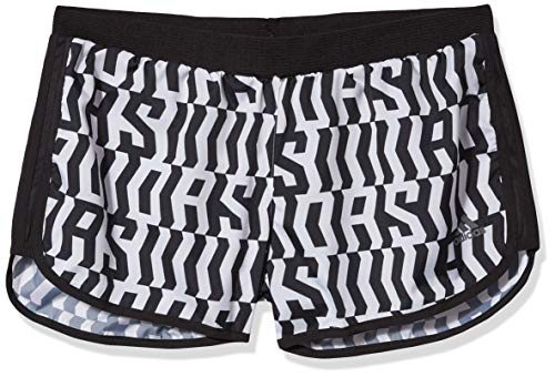 adidas Marathon 20 TKO - Pantalones Cortos para Mujer, Mujer, Pantalones Cortos, GVP88, Blanco/Negro, XX-Small 3"