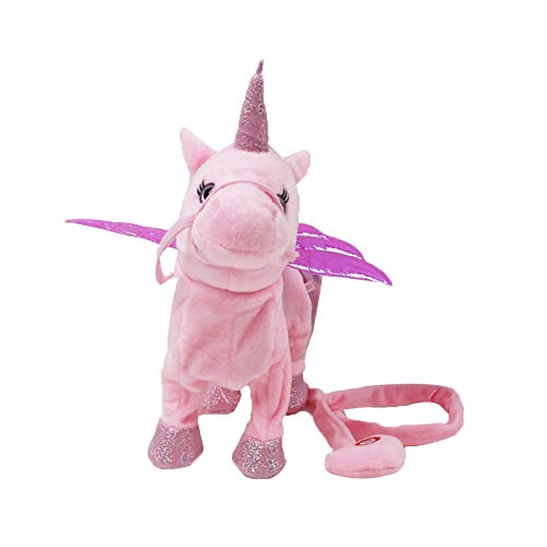 Aideal Peluche de unicornio eléctrico, juguete de que canta y camina, regalos de cumpleaños para niño y niña (rosa)