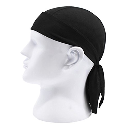 AIUIN Pañuelo para la cabeza para deportes al aire libre, transpirable, de secado rápido, color negro