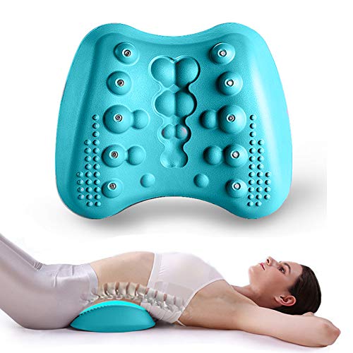 Almohada de masaje Lumber Camilla para la parte inferior de la espalda - Masaje para el tratamiento de alivio del dolor lumbar crónico - Ayuda con la estenosis espinal Ciática Hernia de disco (Azul)