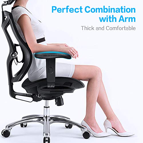 Almohadillas de repuesto para reposabrazos de silla de oficina, 1 par de almohadillas universales de piel sintética suave para sillas de oficina