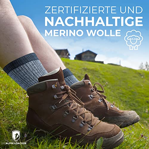 Alpin Loacker Calcetines de trekking en lana merino unisex Classic 85% lana merino - calcetines de lana para practicar senderismo y todas las actividades de montaña¡No más ampollas!