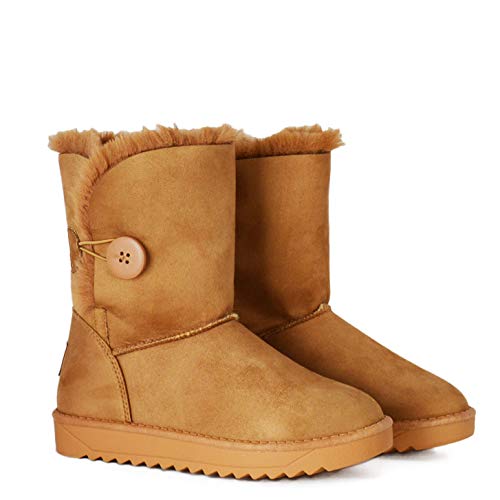 Altamoda Botas Australianas para Mujer Forrada con Pelo Camel (Camel, numeric_37)