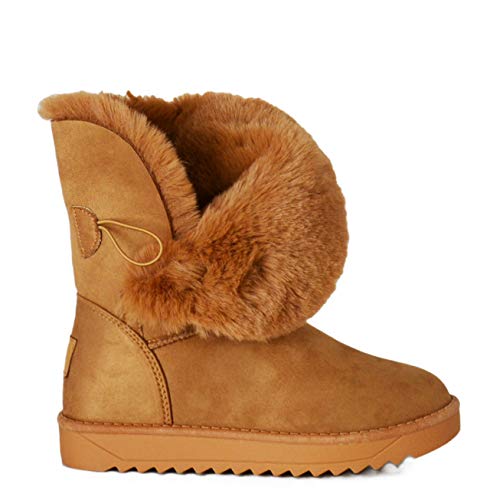 Altamoda Botas Australianas para Mujer Forrada con Pelo Camel (Camel, numeric_37)