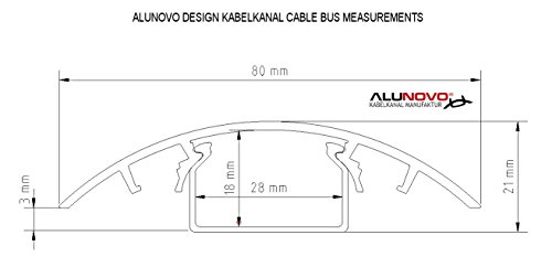 ALUNOVO - Canaleta para cables (aluminio, 30 cm), color gris