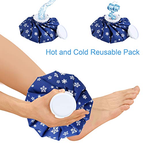 Amacoam Bolsa Hielo para Lesiones Bolsas de Hielo y Calor Reutilizables 9 Pulgadas para Aliviar Dolores en Lesiones, Cuello, Rodilla, Cabeza, Bolsas para Hielo Azul Bolsa de Hielo