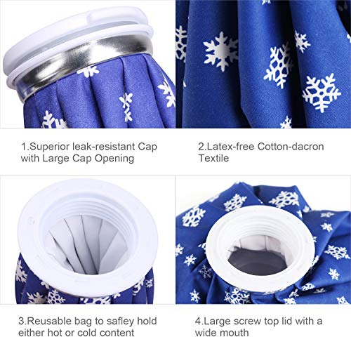 Amacoam Bolsa Hielo para Lesiones Bolsas de Hielo y Calor Reutilizables 9 Pulgadas para Aliviar Dolores en Lesiones, Cuello, Rodilla, Cabeza, Bolsas para Hielo Azul Bolsa de Hielo