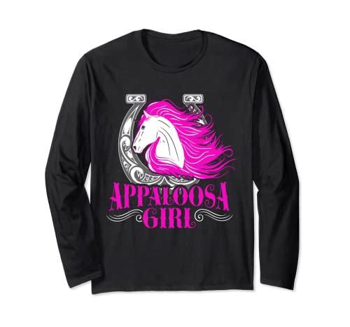 Amante de los Caballos Carreras de Caballos Appaloosa Chica Manga Larga