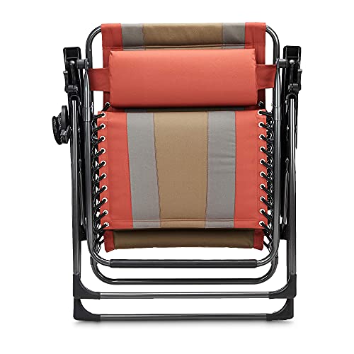 Amazon Basics - Set de 2 sillas acolchadas con gravedad cero - de color rojo