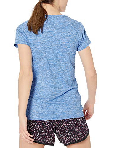 Amazon Essentials Cap-Sleeve Tech Stretch 2-Pack T-Shirt Camiseta, Azul Marino/Azul, Teñido Multicolor, M