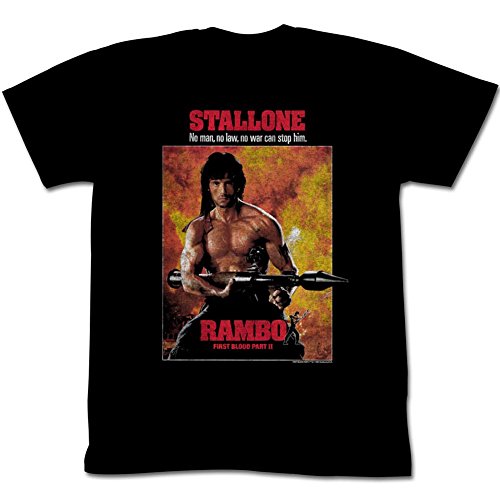 American Classics Rambo parte ii camiseta para hombre Grande Negro