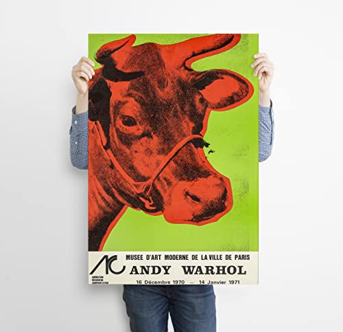 Andy Warhol Exposición Poster - Andy Warhol Cuadro - Vaca Pop art - Arte Abstracto - Decoración de pared - Obras de arte - Lamina Decorativa