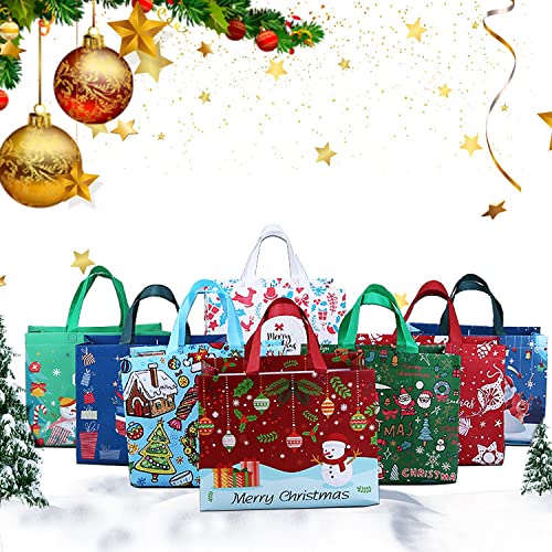 Anyingkai 8pcs Bolsa de compras navideña,Bolsa de navidad,Llevar bolsa de compras,Bolsa plegable compra frutas,Bolsas De Supermercado Reutilizables