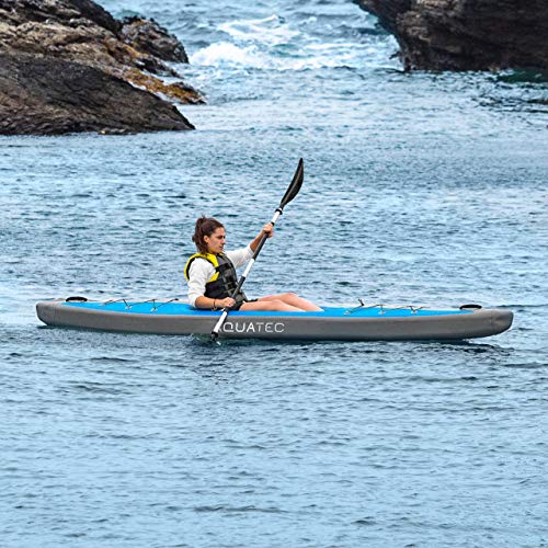 AQUATEC Kayak | Kayak Hinchable de 1 y 2 Plazas | Kayaks Hinchables de Paseo y Pesca para Hombres, Mujeres y Niños | con Bolsa de Transporte y Remos Incluidos | (1 Plaza, Ottawa (Experto))