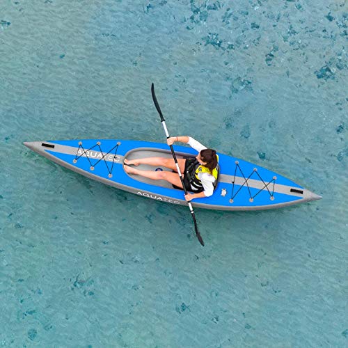 AQUATEC Kayak | Kayak Hinchable de 1 y 2 Plazas | Kayaks Hinchables de Paseo y Pesca para Hombres, Mujeres y Niños | con Bolsa de Transporte y Remos Incluidos | (1 Plaza, Ottawa (Experto))