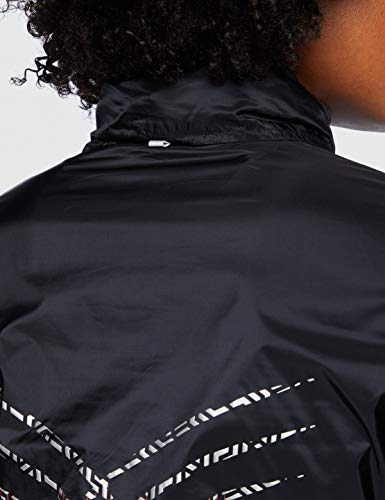 ARENA Damen Running Windbreaker Cortavientos, Mujer, Negro y Rojo Fluorescente, Extra-Large