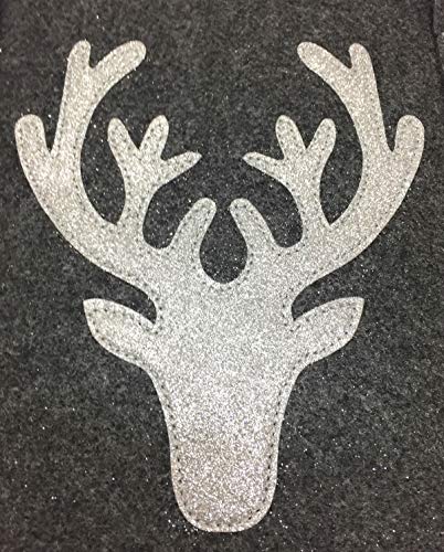 Artesanía Gilde - Bolsa de fieltro (40 x 26 x 20 cm), diseño de ciervo, color gris oscuro