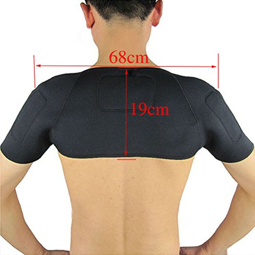 Artibetter Hombreras calentables de neopreno para hombro, terapia magnética, protección de hombro, para hombre y mujer (negro)