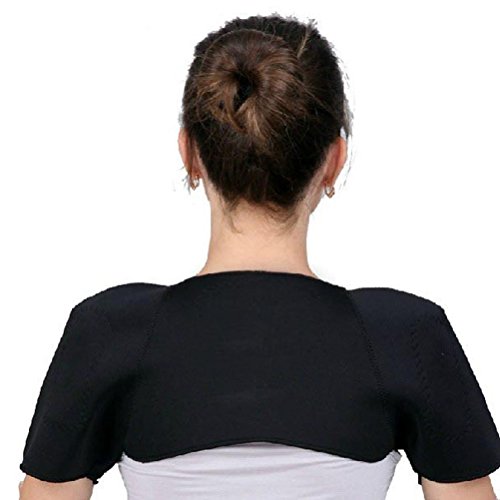 Artibetter Hombreras calentables de neopreno para hombro, terapia magnética, protección de hombro, para hombre y mujer (negro)