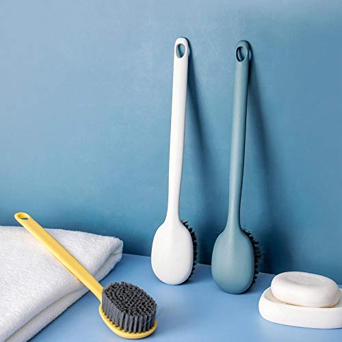 Assiavree Cepillo de Cepillo de champú Cepillo de baño Mango Largo para Ducha, Cepillo Trasero, Cepillo Corporal, espueros Traseros-Blanco depurador del Cuerpo (Color : Yellow)