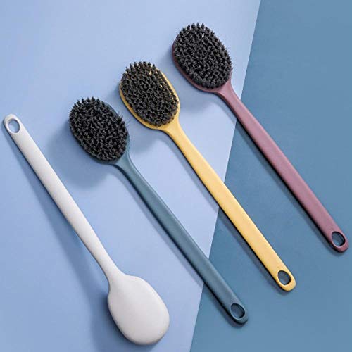Assiavree Cepillo de Cepillo de champú Cepillo de baño Mango Largo para Ducha, Cepillo Trasero, Cepillo Corporal, espueros Traseros-Blanco depurador del Cuerpo (Color : Yellow)