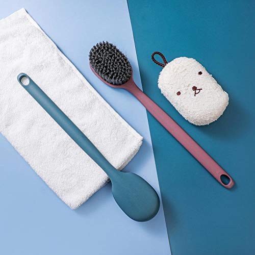 Assiavree Cepillo de Cepillo de champú Cepillo de baño Mango Largo para Ducha, Cepillo Trasero, Cepillo Corporal, espueros Traseros-Blanco depurador del Cuerpo (Color : Yellow)