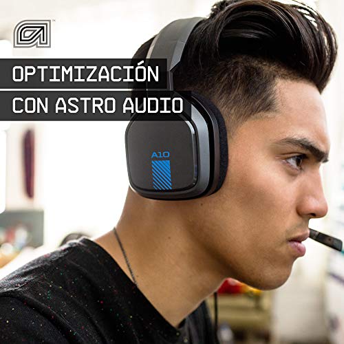 ASTRO Gaming A10 Auriculares alámbricos, ligeros y resistentes, ASTRO Audio, clavija de 3.5mm, para Xbox Series X y S, Xbox One, PS5, PS4, Nintendo Switch, PC, Mac, móvil - Negro/Azul
