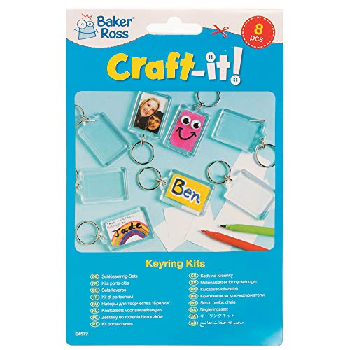 Baker Ross Kit para Diseñar Llaveros Manualidades Creativas para Niños Perfectas para Crear Decoraciones y Accesorios Personalizados (Pack de 8)