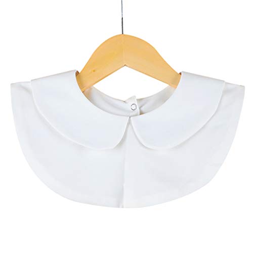 BASSK Camisa de color liso para mujer nueva camisa de algodón con cuello falso cuello camisa blanca y negro retro destachable