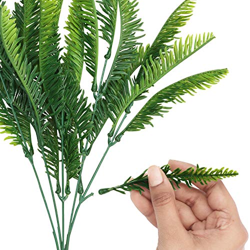 BELLE VOUS Planta Artificial Helecho Boston de Plástico (Pack de 6) Plantas Colgantes Interior/Exterior Follaje Artificial para el Hogar, Jardín, Pared Enredadera, Arbustos, Guirnalda Boda y Oficina