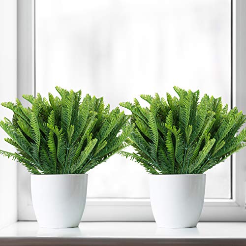 BELLE VOUS Planta Artificial Helecho Boston de Plástico (Pack de 6) Plantas Colgantes Interior/Exterior Follaje Artificial para el Hogar, Jardín, Pared Enredadera, Arbustos, Guirnalda Boda y Oficina