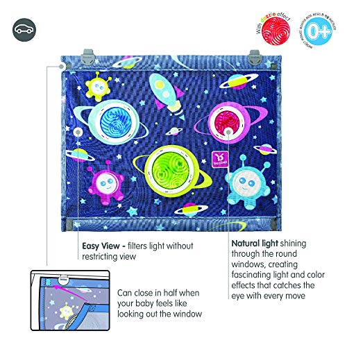 Ben Bat - Tapasol Bubble Dream - Parasol Coche Bebé - Medidas 45 x 52 cm - Filtra el Sol con Bellos Colores - Protege al Bebé de los Rayos UV - Fácil Fijación en la Ventana del Coche