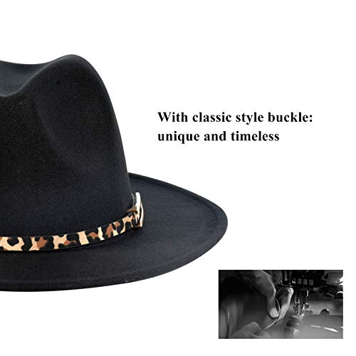 besbomig Sombrero de Jazz Fedora Trilby Cap de Fieltro de Moda para Mujer Hombre Gorra de ala Ancha para Viaje Fiesta Compras,Marrón Claro