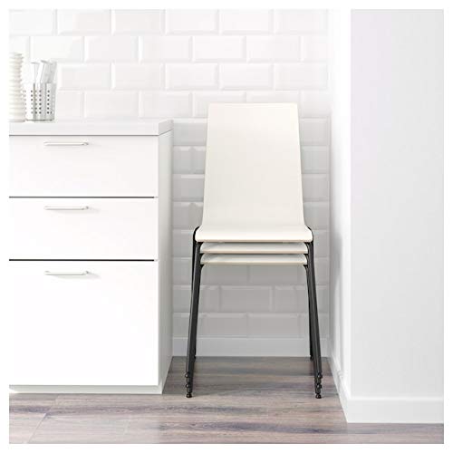 BestOnlineDeals01 Silla MARTIN, negro, blanco, 49x52x86 cm durable y fácil de cuidar. Sillas de comedor. Sillas de muebles. Respetuoso con el medio ambiente.