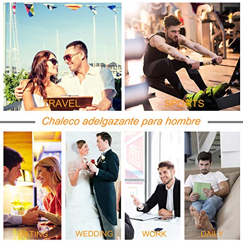 Bingrong Faja Reductora para Hombre Chaleco para Hombre Camiseta elástica para Abdomen Ropa Interior Reductora (Negro, Medium)