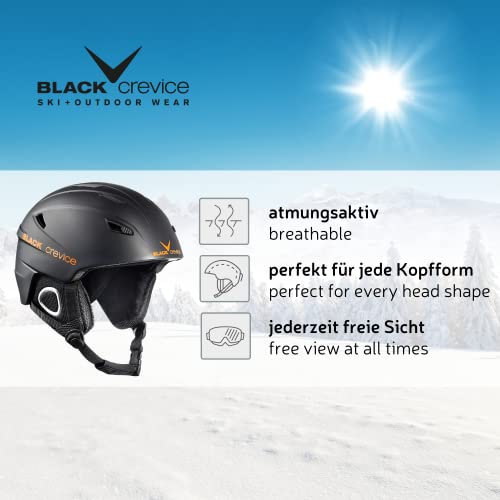BLACK CREVICE Casco de esquí Kitzbühel I Casco de esquí de diseño Deportivo para Hombre y Mujer I Casco de esquí de policarbonato Transpirable I Talla Ajustable (XS, Blanco)