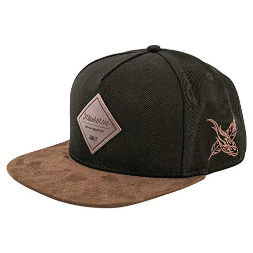 Blackskies Port Charlotte Snapback Cap | Gorra de béisbol para Damas y Caballeros con Visera de Gamuza sintética - Negro-Marrón