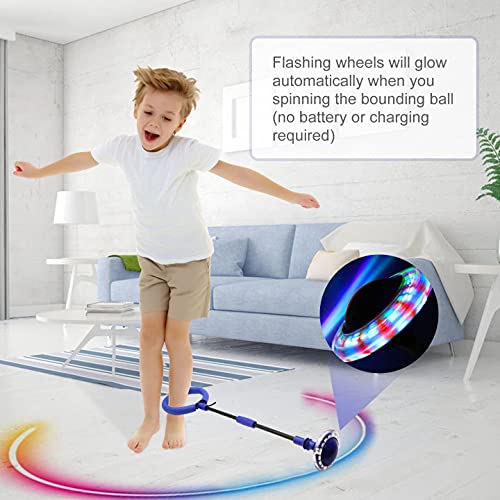 Bola de Salto de Tobillo,Plegable Anillo de Salto para niños y Adultos,Intermitente Colorida LED Saltar Bola para Juegos Divertidos Deportes Aire Libre (Rojo)