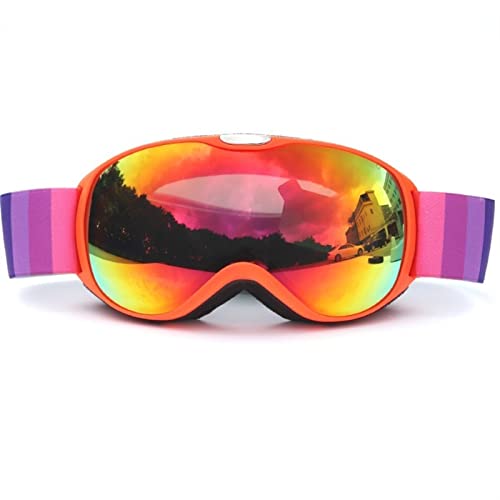 Bollé de Protección UV400, Gafas Ski Coloridas, Gafas de Snowboard Ideal paraEsquí, Patinaje, Motociclismo, Equitación pars los Niños de 7-13 Años (Color : C, Size : One Size)