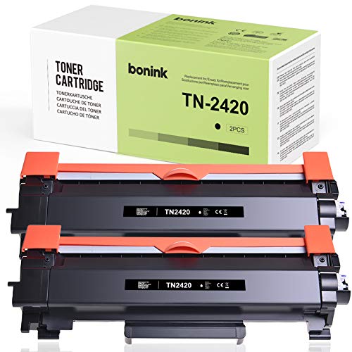 BONINK TN2420 TN-2420 Tóner Compatible para Brother MFC-L2710DW MFC-L2730DW HL-L2310D HL-L2350DW HL-L2375DW DCP-L2530DW (2×Negro)