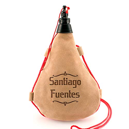 Bota de Vino Personalizable con Nombre y Apellido para Regalar - Bota Vino Regalo Piel de Serraje y Látex 1 Litro