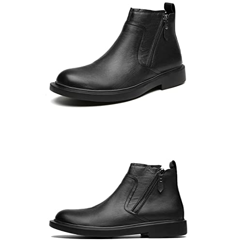 Botas Chelsea para Hombre Zapatos de Vestir Formales Botas Altas de Cuero Vintage Otoño Invierno Botas Cortas Informales para Hombres