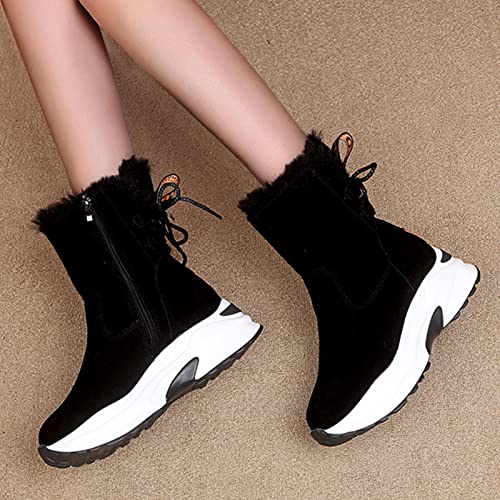 Botas De Nieve Mujer botas nieve mujer impermeables ofertas botas para agua mujer botas verano mujer botas calentamiento ballet botines mujer negros planos zapato（F022Black, UK38)