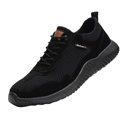 Botas de Seguridad para Hombre Mujer Unisex con Puntera de Acero Antideslizante Calzado Zapatos de Seguridad Deportivo Trabajo Ligero 116 Negro 47 EU 285
