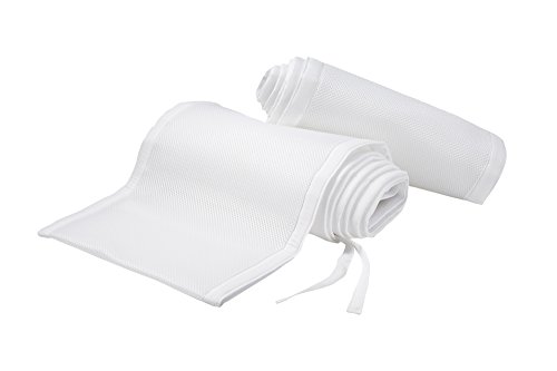 BreathableBaby - Forro protector para cuna, 4 lados, de malla (blanco)