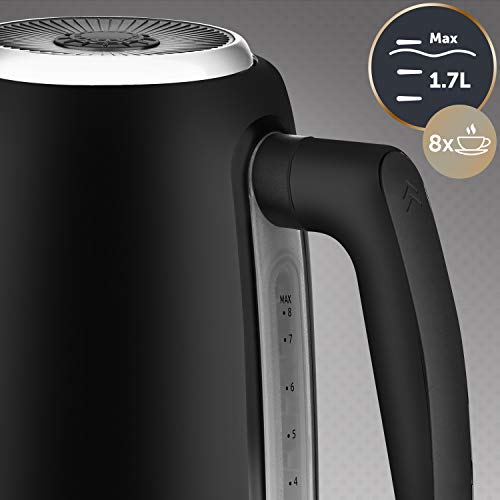 Breville VKT146X - Hervidor eléctrico, 1,7 l (8 tazas), ebullición rápida de 3 kW, colección New York, color negro