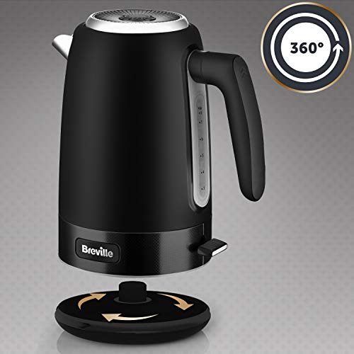 Breville VKT146X - Hervidor eléctrico, 1,7 l (8 tazas), ebullición rápida de 3 kW, colección New York, color negro