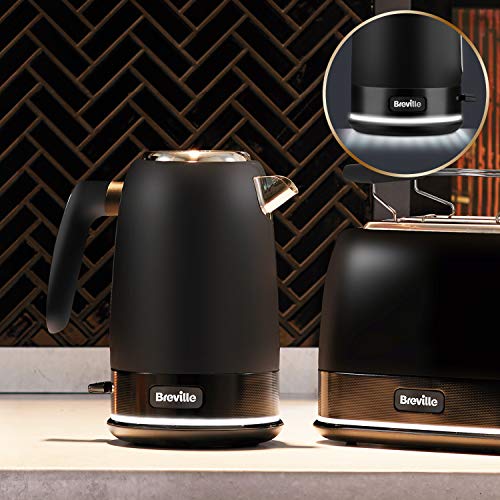 Breville VKT146X - Hervidor eléctrico, 1,7 l (8 tazas), ebullición rápida de 3 kW, colección New York, color negro