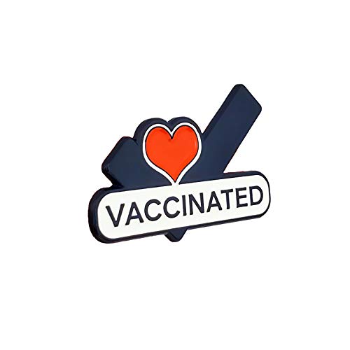 Broche vacunado Covid de 19 pines – vacuna de alerta médica pequeño corazón esmalte suave solapa broche para abrigo de laboratorio, chaqueta, mochila, ropa, bolso, camisa